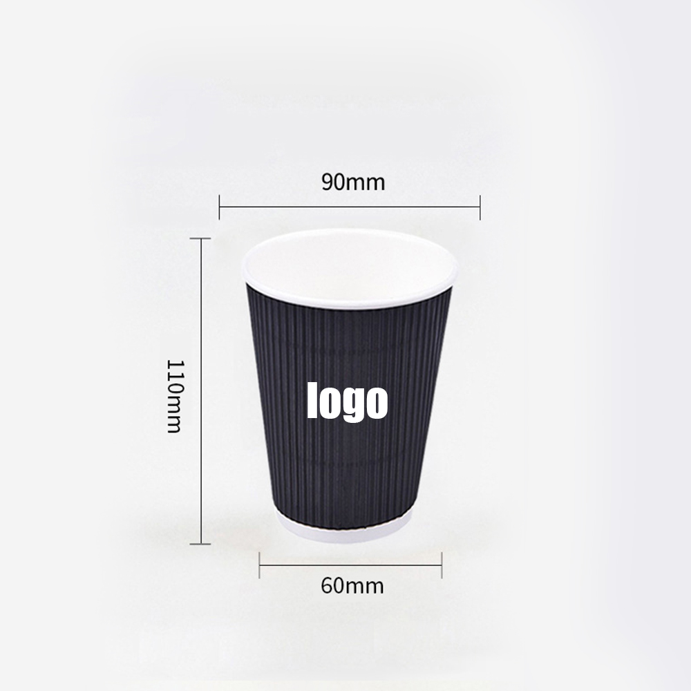 Disposable double layer corrugated paper cup, hot drink cup, carrying lid 4