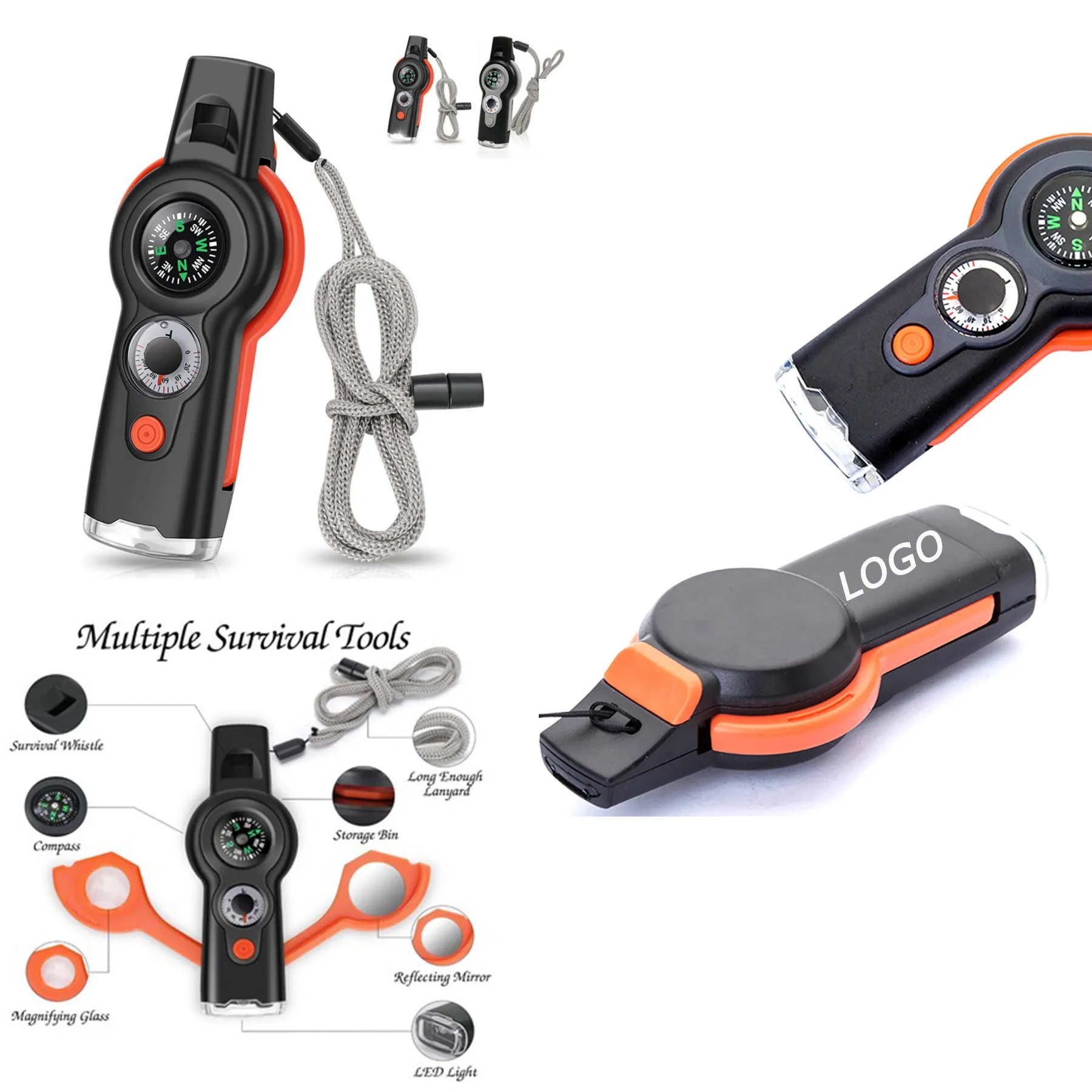 7-in-1 Multi-Purpose Survival Multi-function Safety Whistle 2