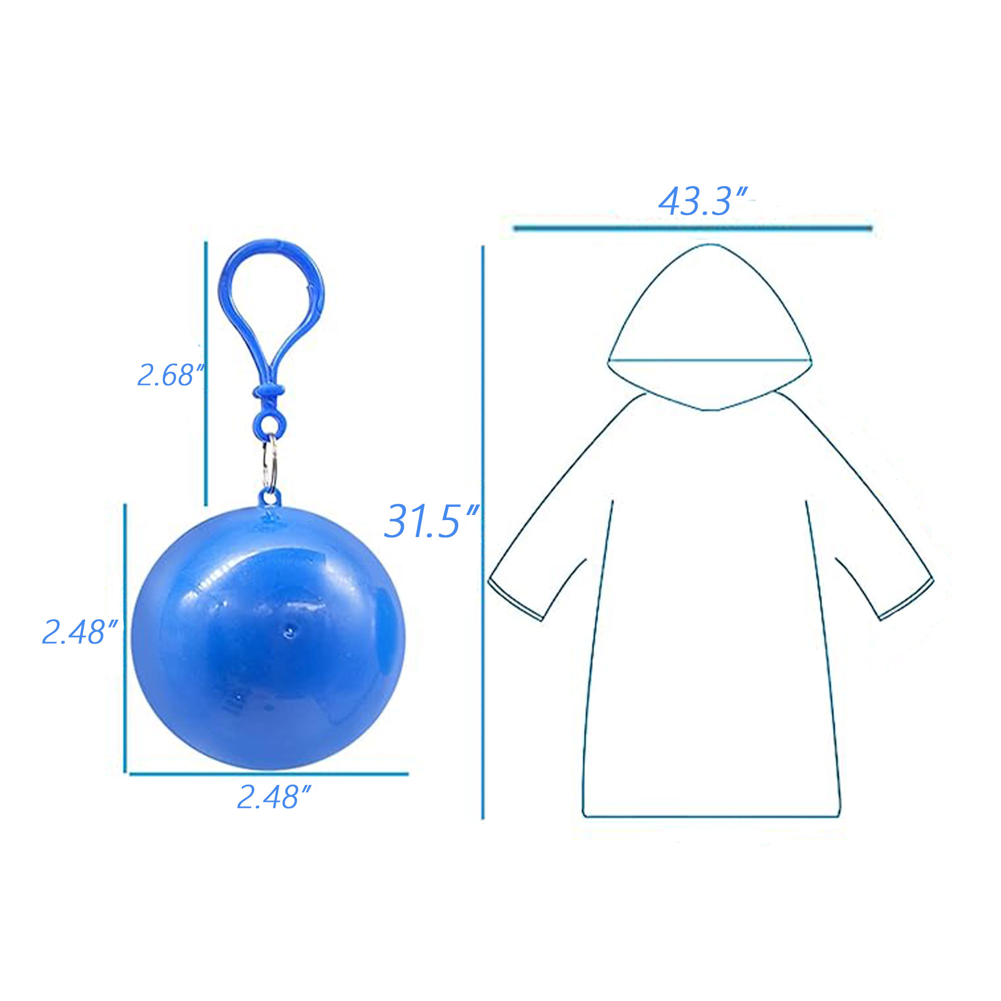 Portable Disposable Emergency Raincoats With Ball 3