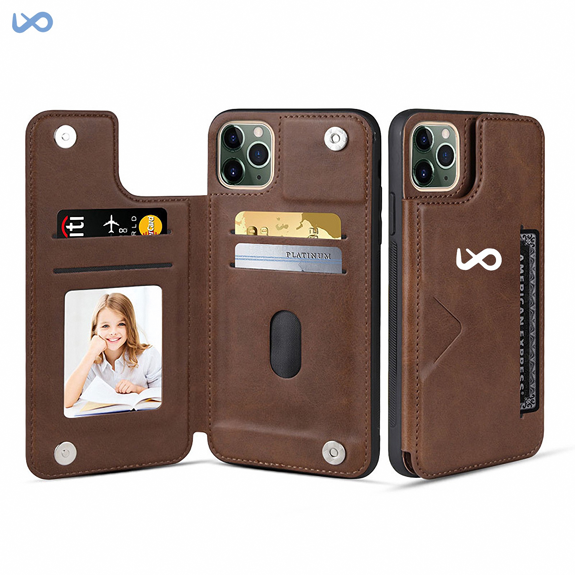 Faux Leather Phone Case with Card Holder 3