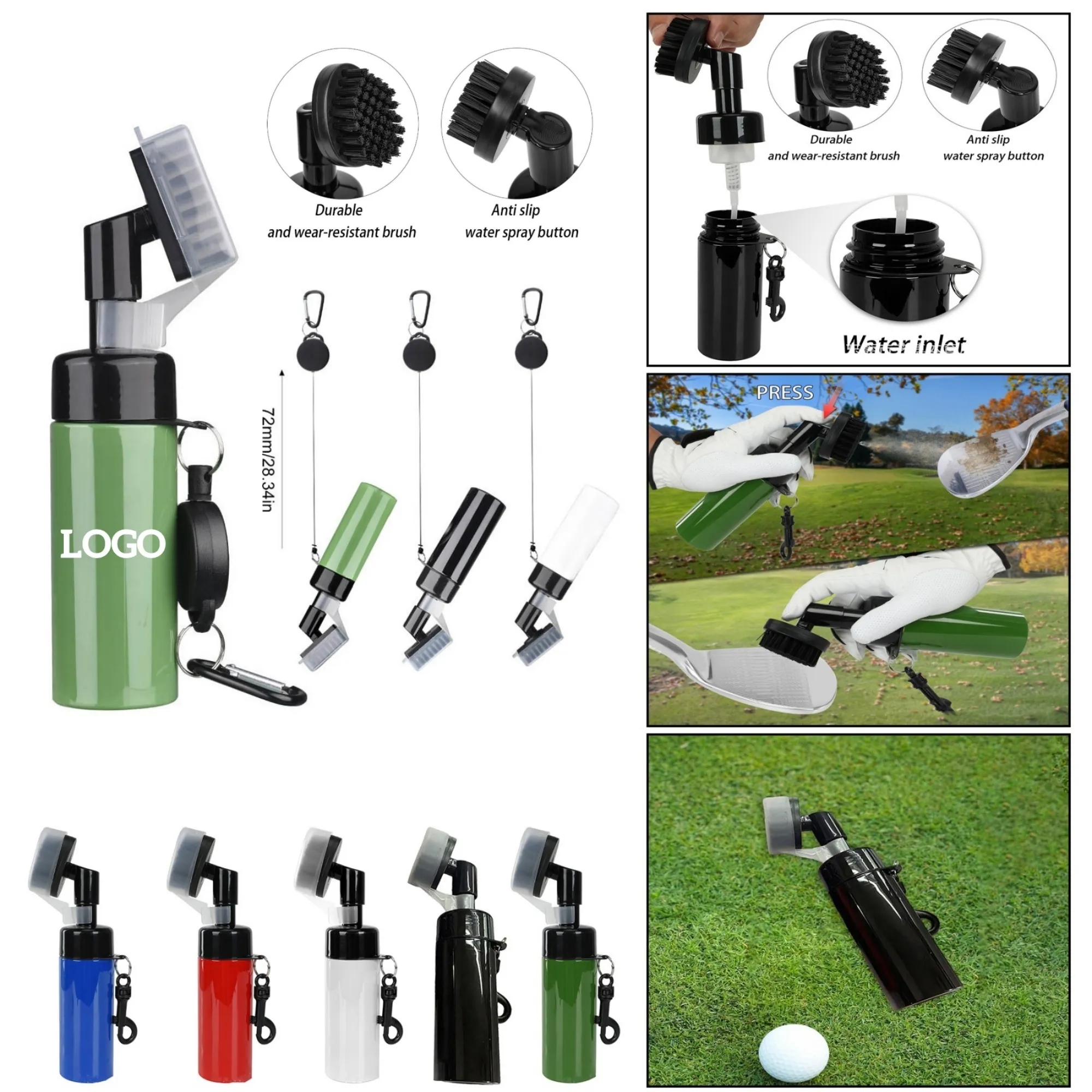 Premium Golf Club Cleaning Brush with Built-In Spray Functio 2