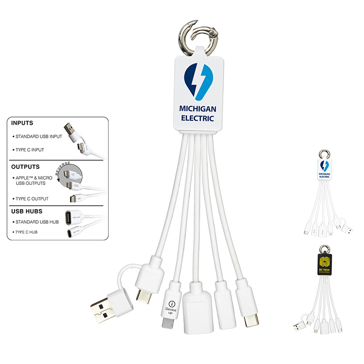 "FUSION" Charging Cable With 2 Port USB Hub 12