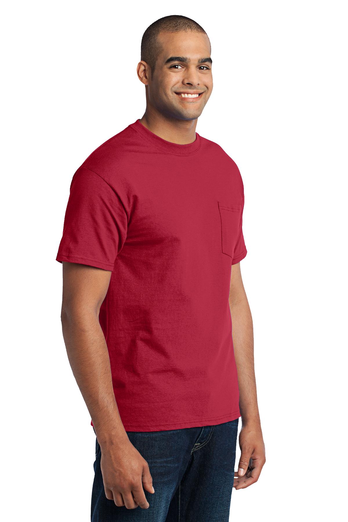 Port & Co Core Blend Pocket Tee. PC55P 113