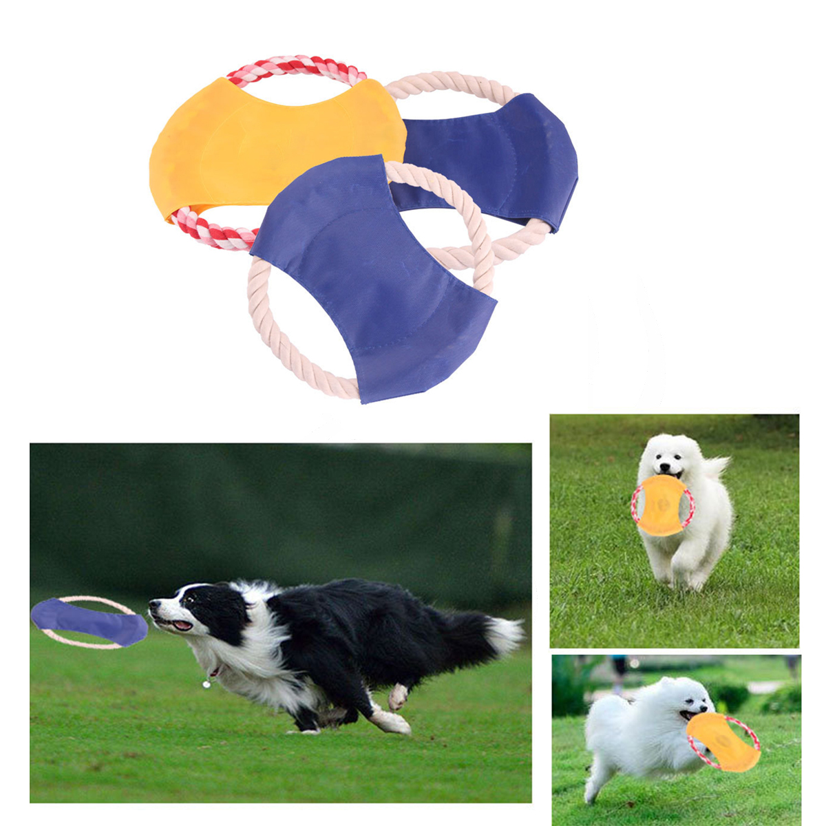 Dog Chew Toys Cotton Ropes Flying Discs 2