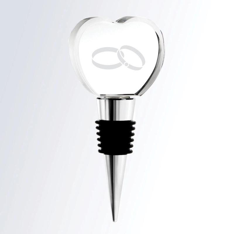 Personalized Crystal Heart Wine Stopper 2