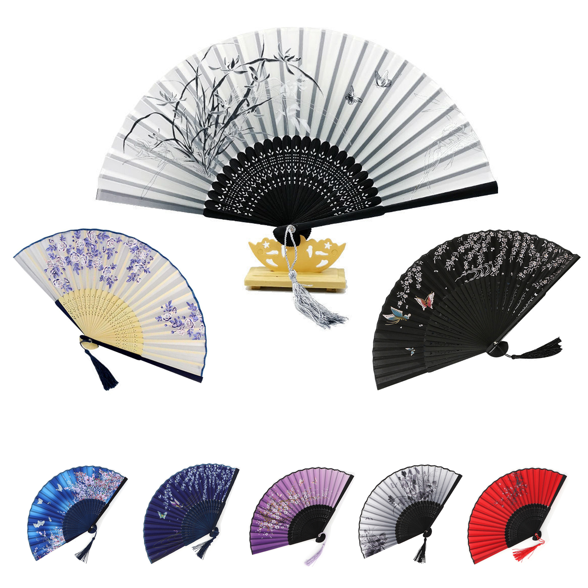 Handheld Floral Folding Fans 2