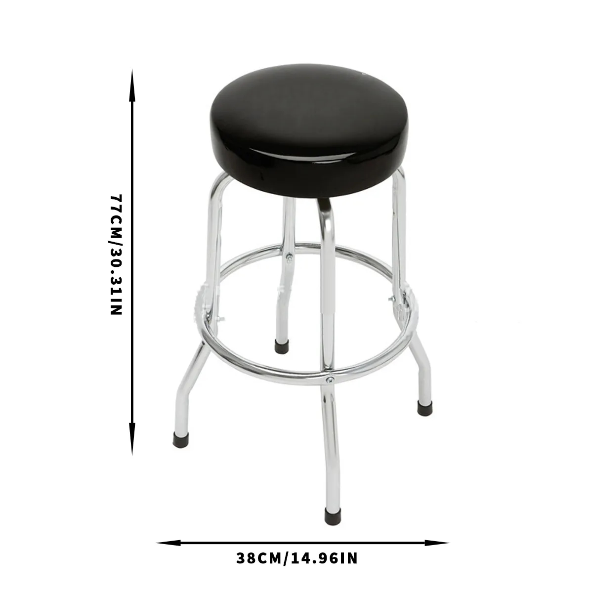 Customizable Round Padded Bar Stool With Chrome Base 4