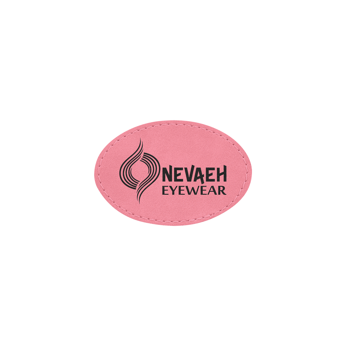 3" x 2" Pink Leatherette Oval Patch with Adhesive