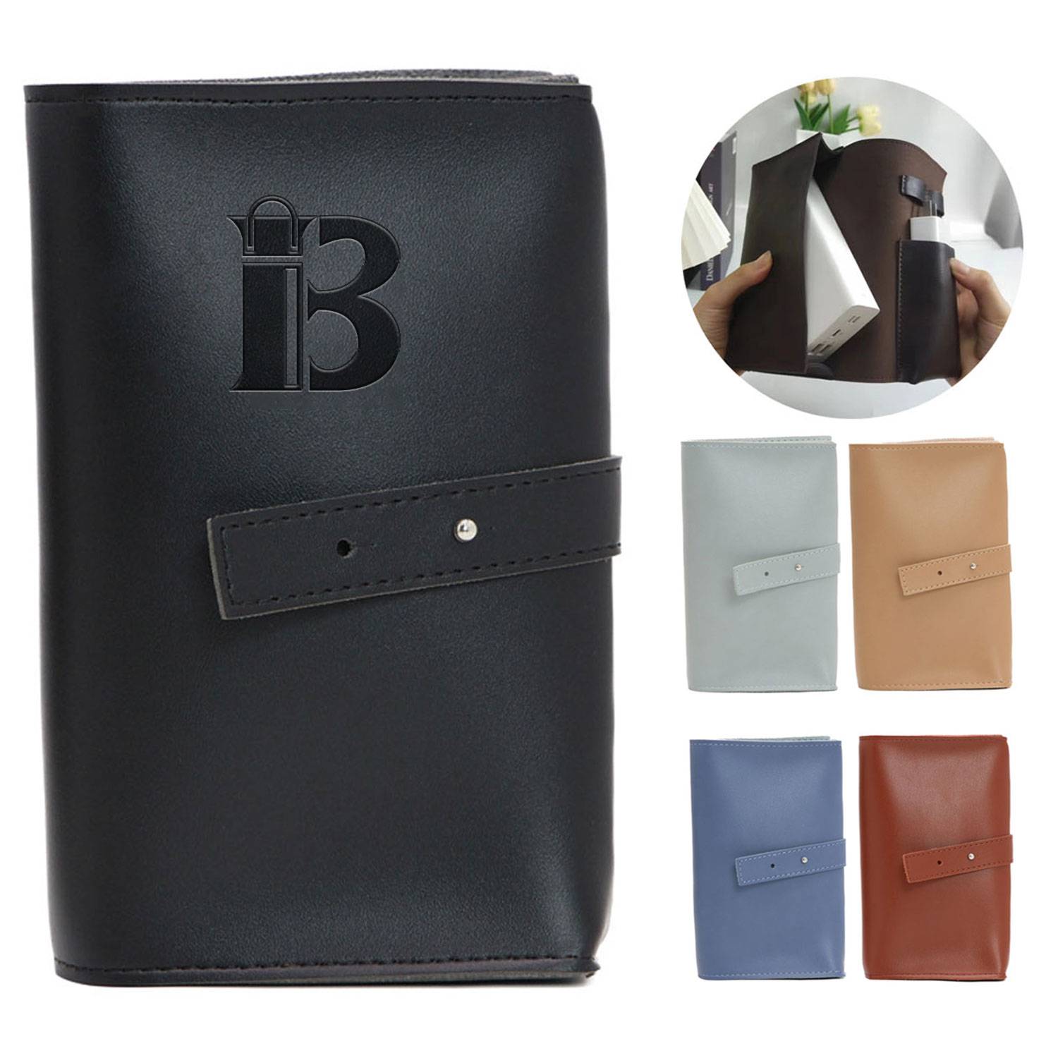 Compact Portable PU Leather Travel Cable Organizer Bag 2