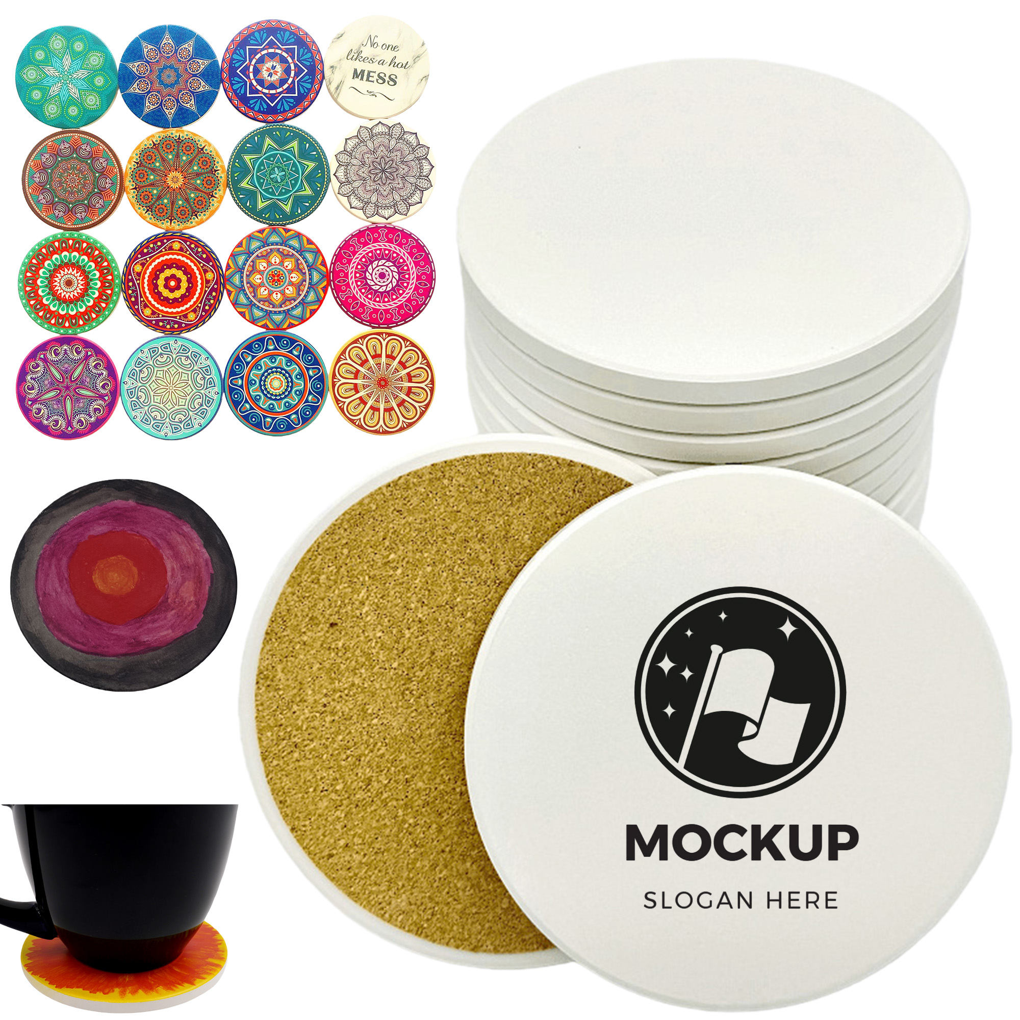 Absorbent Desktop Ceramic Coaster 2
