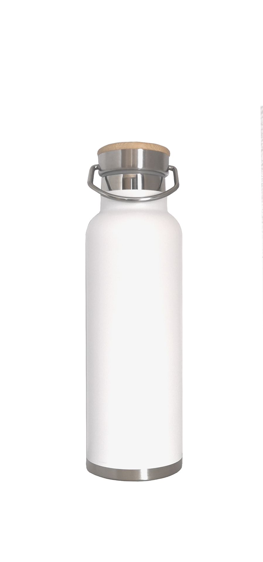 20 oz Stainless Steel Double Wall Bottle w/Bamboo Lid 1
