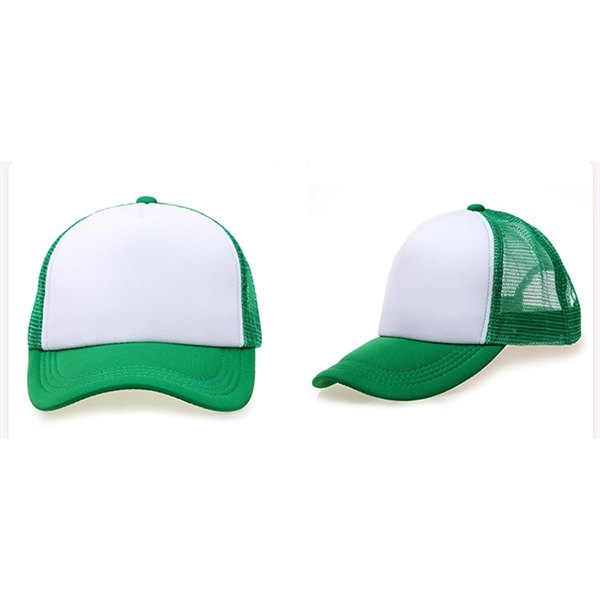 Stock 2-Tone Polyester 5 Panel Mesh Back Cap, Double Row 2