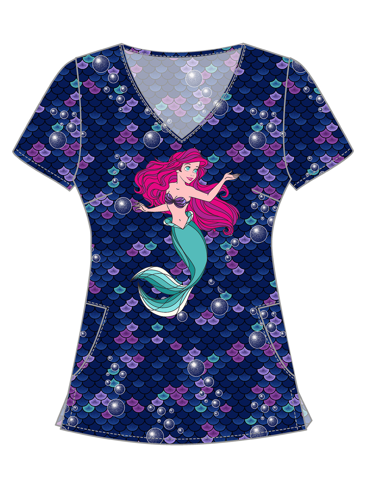 Cherokee - Tooniforms - Women's V-Neck Print Top