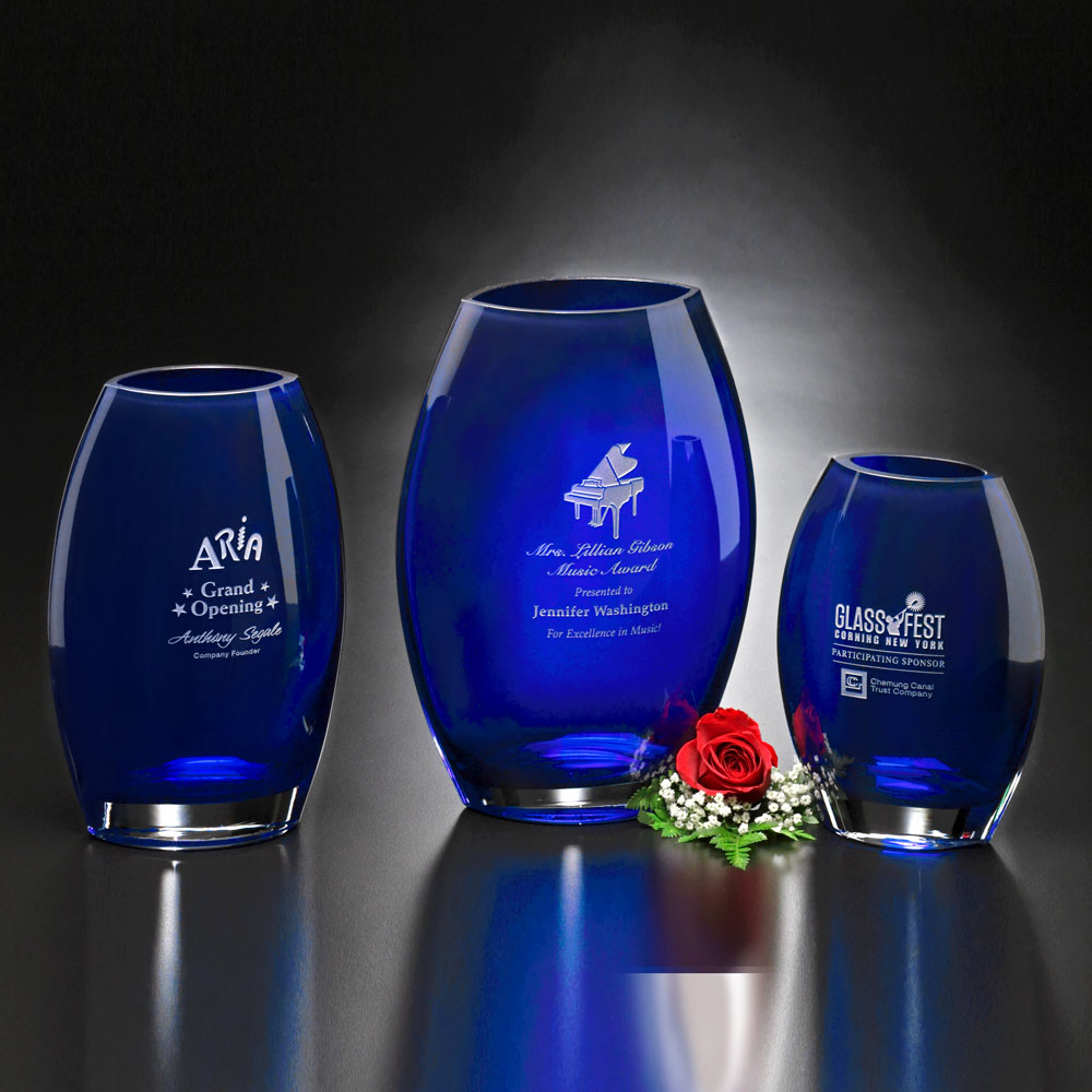 Cobalt Oval Vase 8