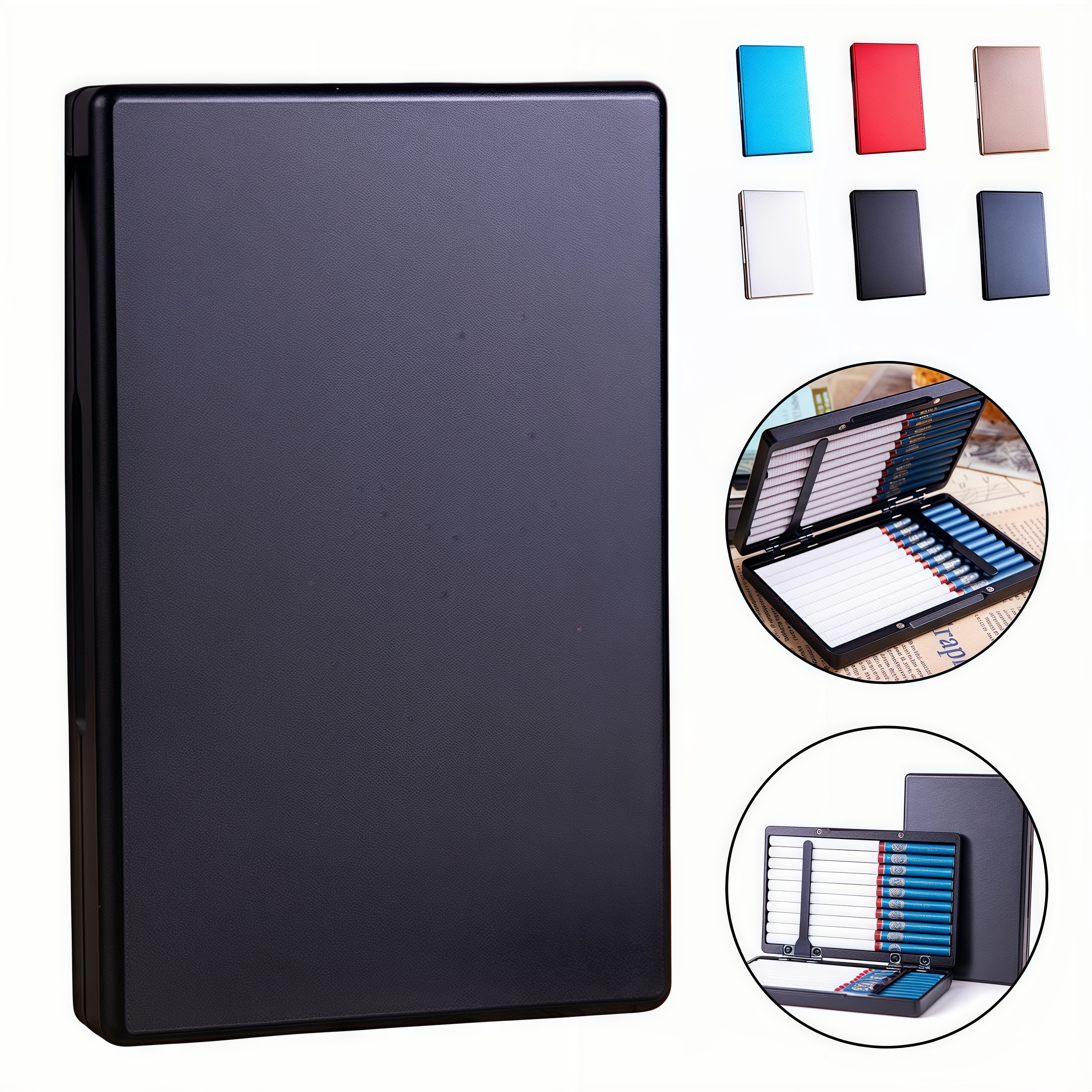 Aluminum Alloy Brushed Metal Cigarette Case with Magnetic Closure 5
