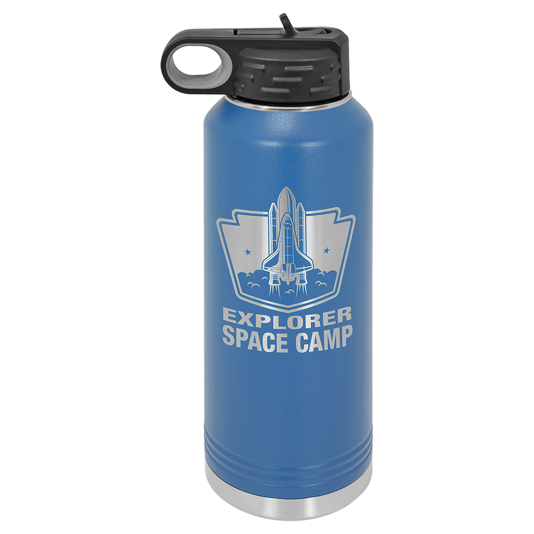 40 oz. Royal Blue Powder Coated Laser Engraved Polar Camel Water Bottles, custom water bottle with logo imprint 2