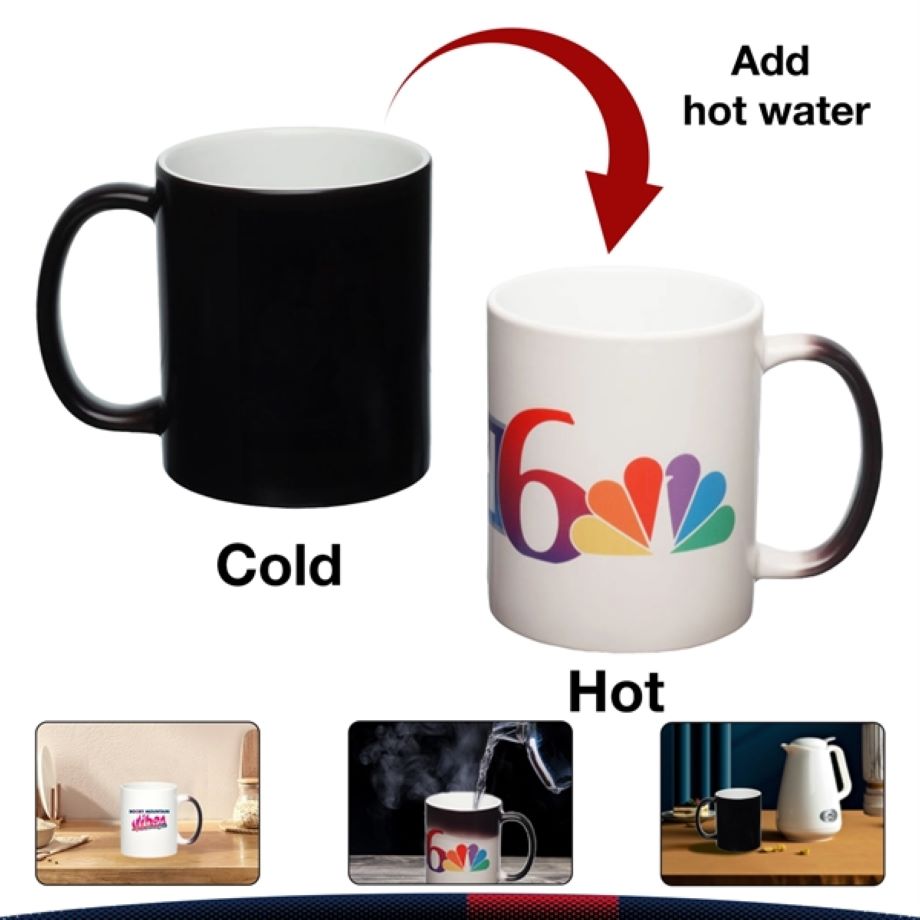 11 oz. Heat Sensitive Ceramic Mugs 1