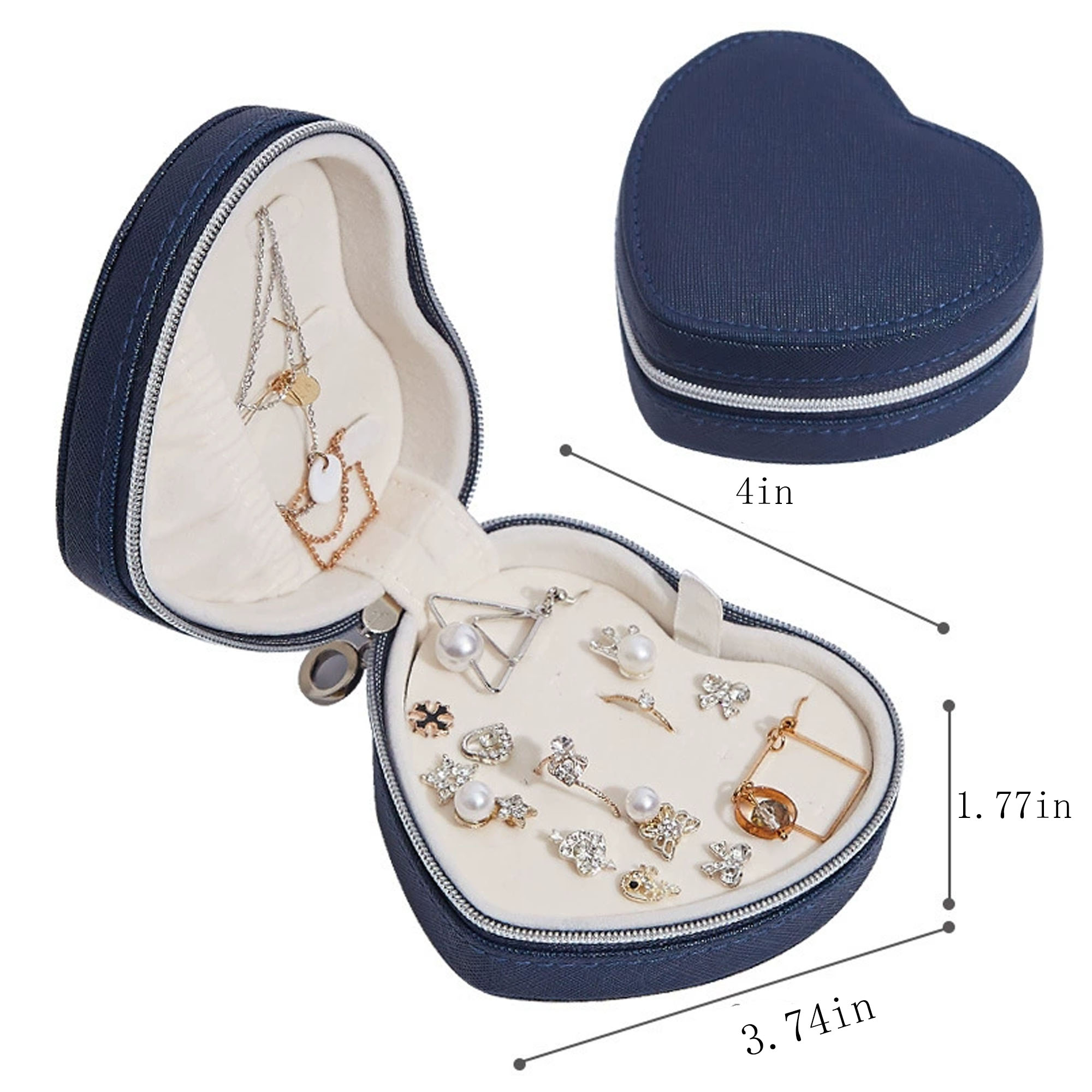 Heart-Shaped Portable Jewelry Box 5