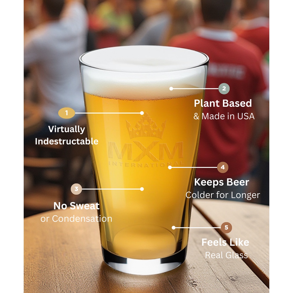 Symglass 16oz Clear Pint Glass 17