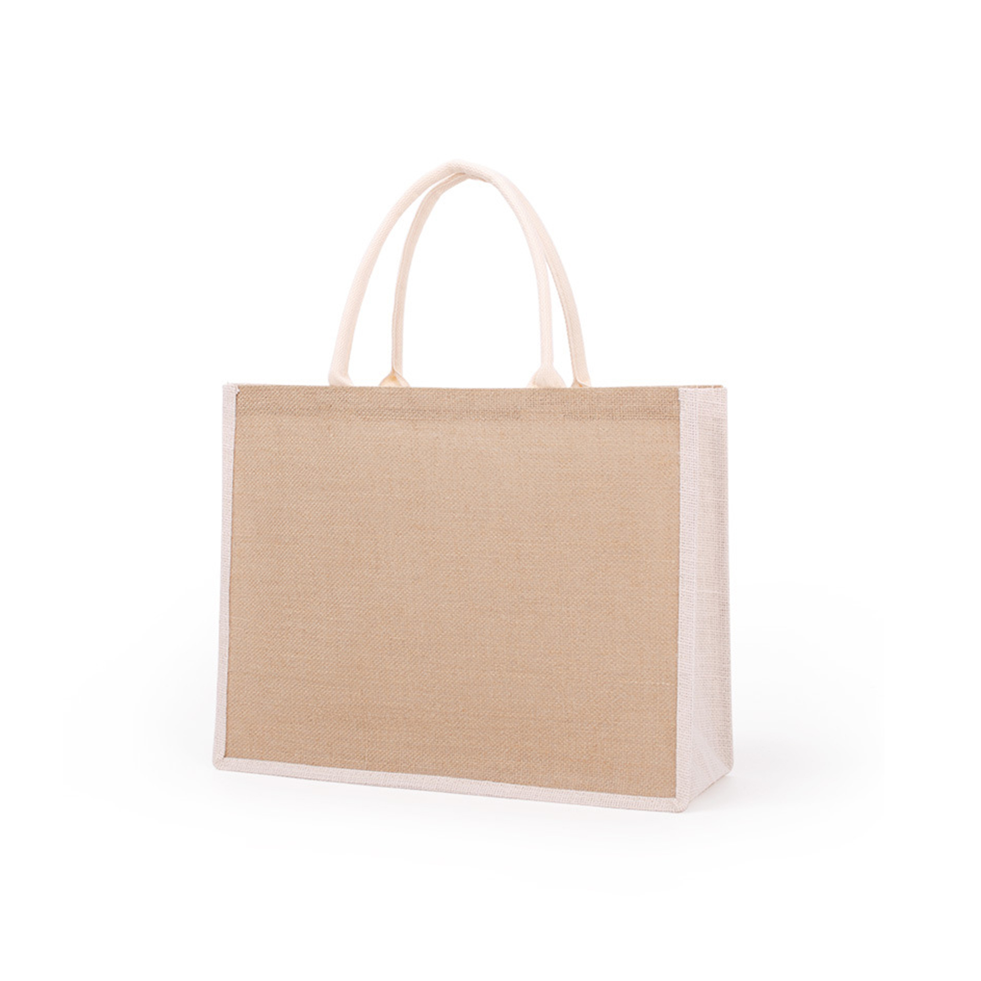Jute Fabric Large Capacity Shopping Tote Bag, custom tote bag with logo imprint 6