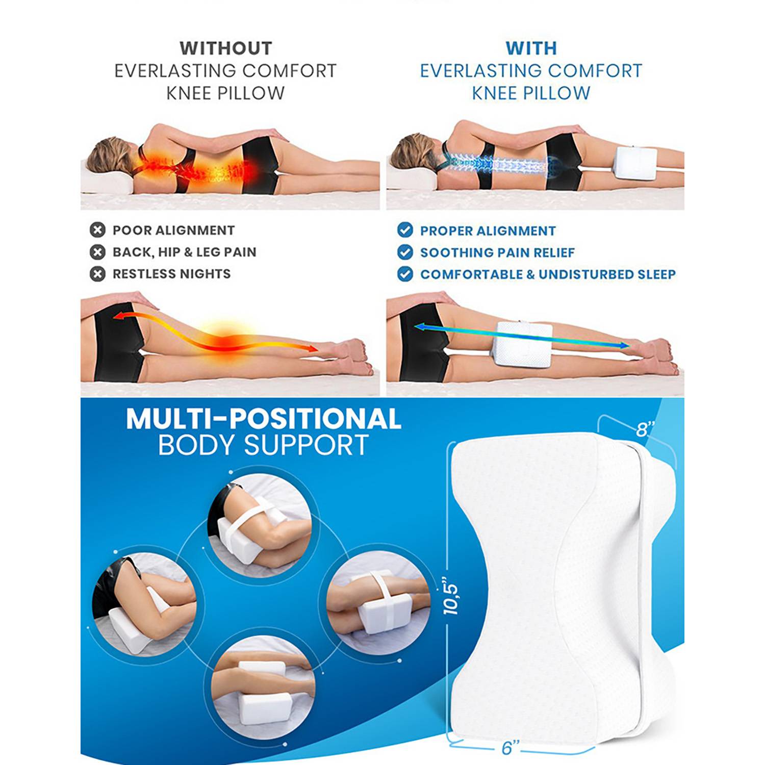 Premium Memory Foam Leg Support Pillow 6