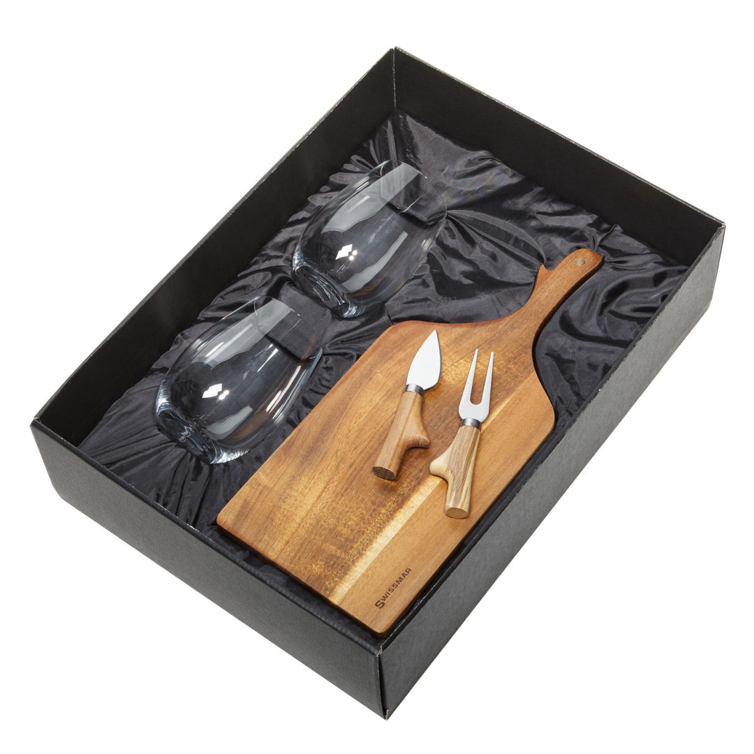 Swissmar® Paddle Board & 2 Laurent Stemless Wine 4
