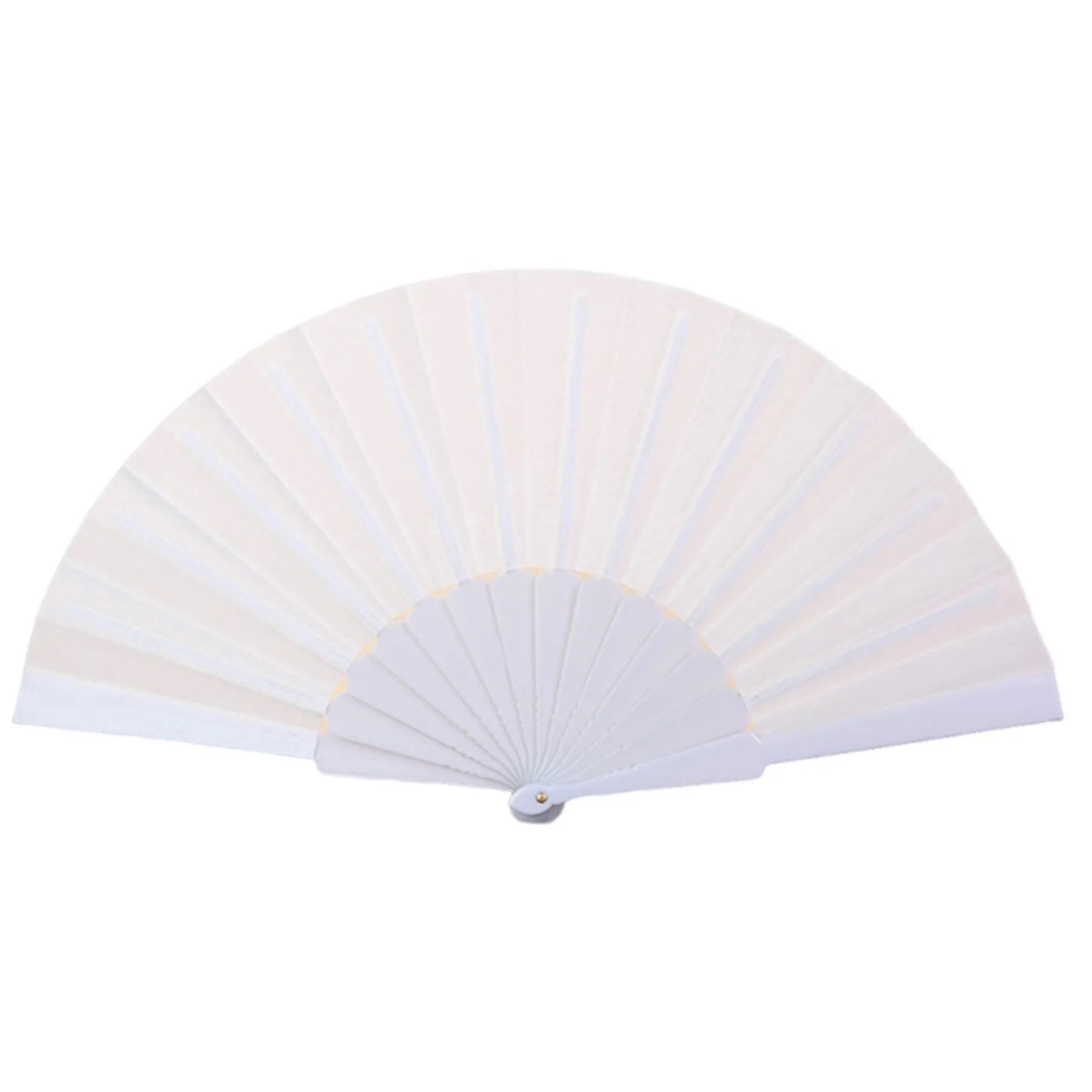 Nylon Folding Hand Fan W/ Plastic handle 11