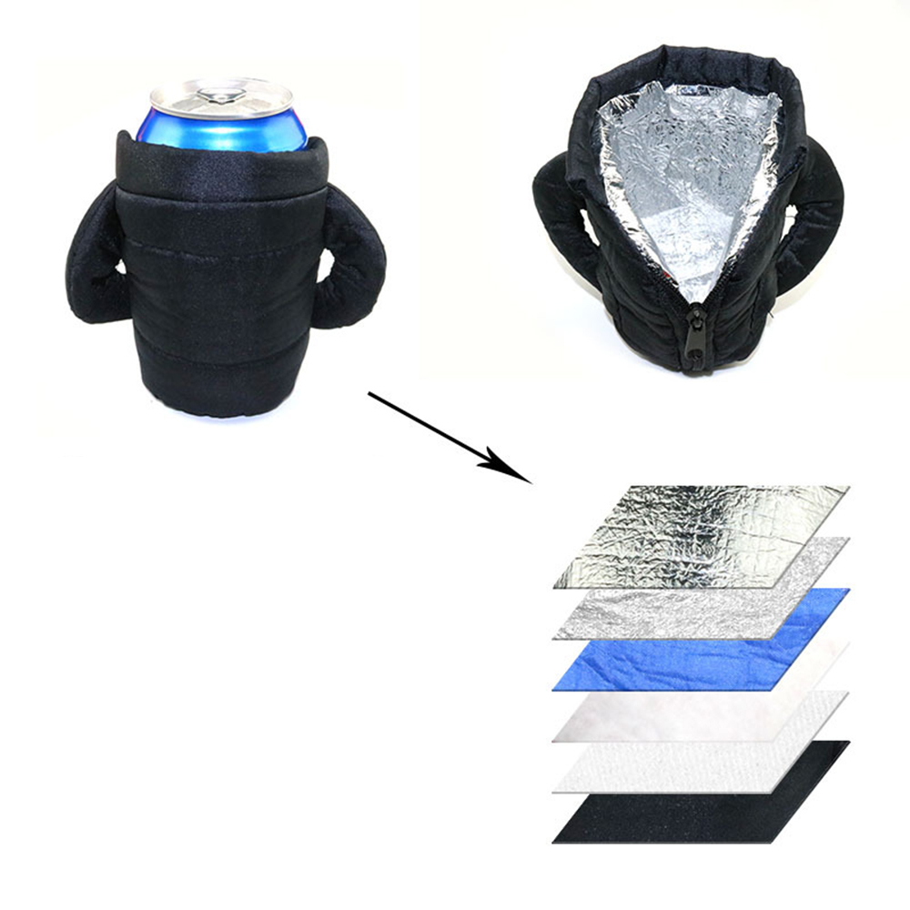 Beverage Can Coolers Beer Vest Jacket Cover, custom koozie with logo imprint 1