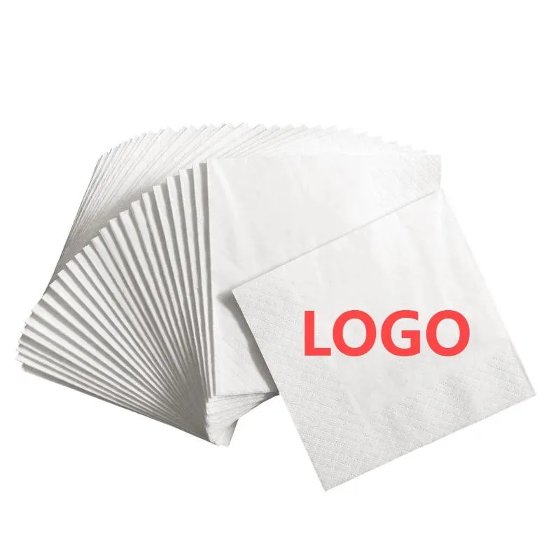 White Beverage Napkins-Digital Full Color 4