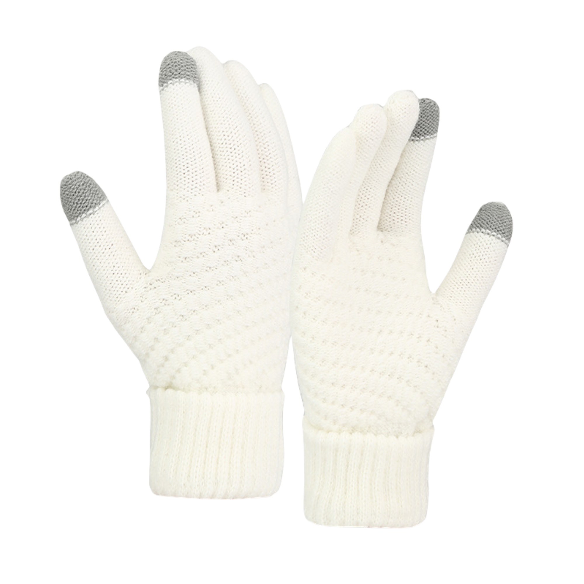 Winter Touchscreen Gloves Cable Knit Warm 2