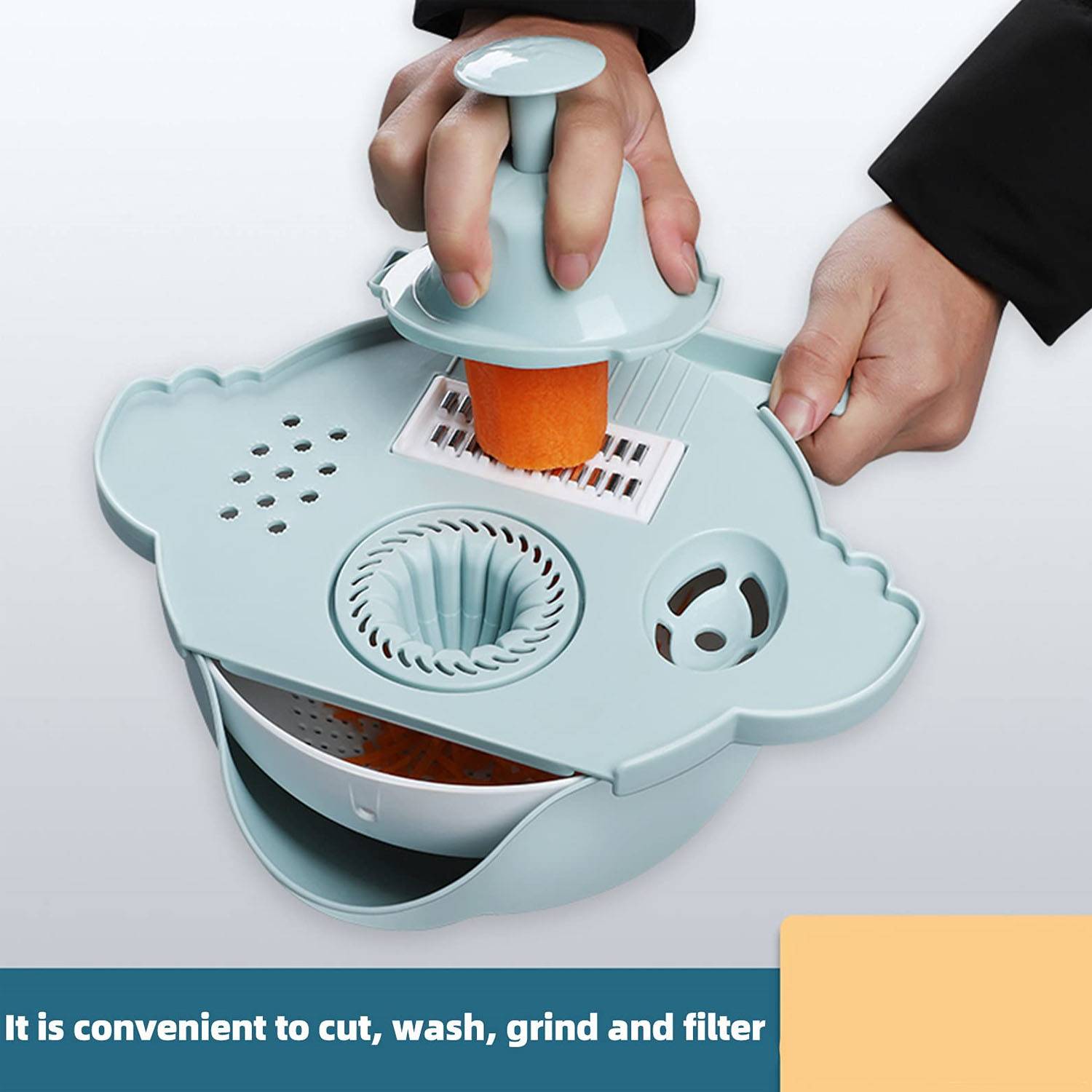 Magic Rotate Vegetable Cutter W/ Drain Basket 5