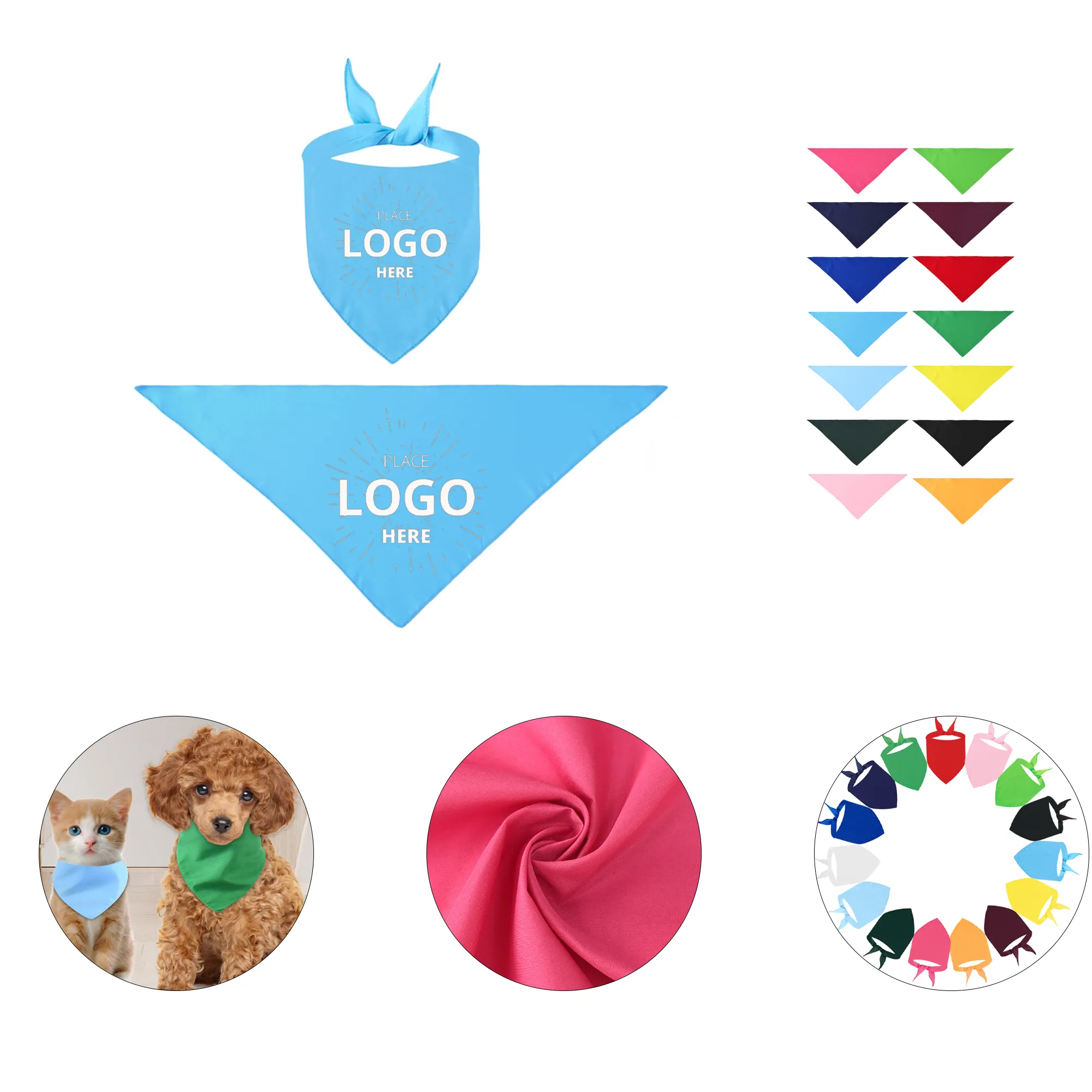 Polyester Full Color Pet Scarf Bandanna 2