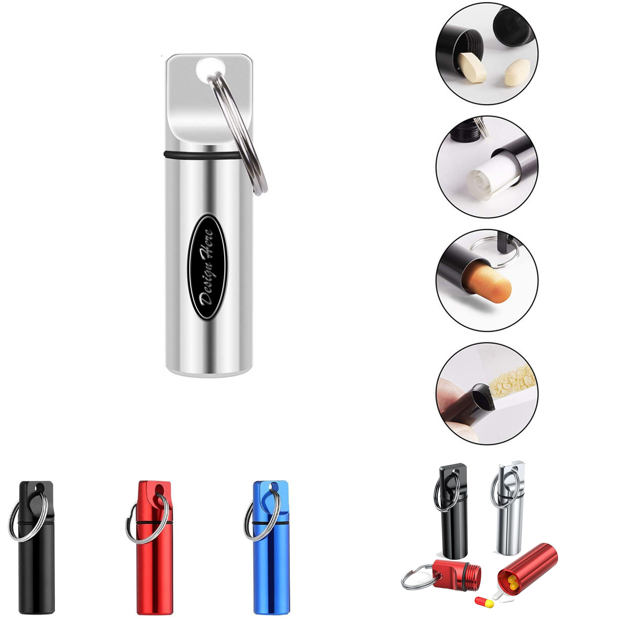 Waterproof Travel Pill Case Keychain with Lightweight Design 1