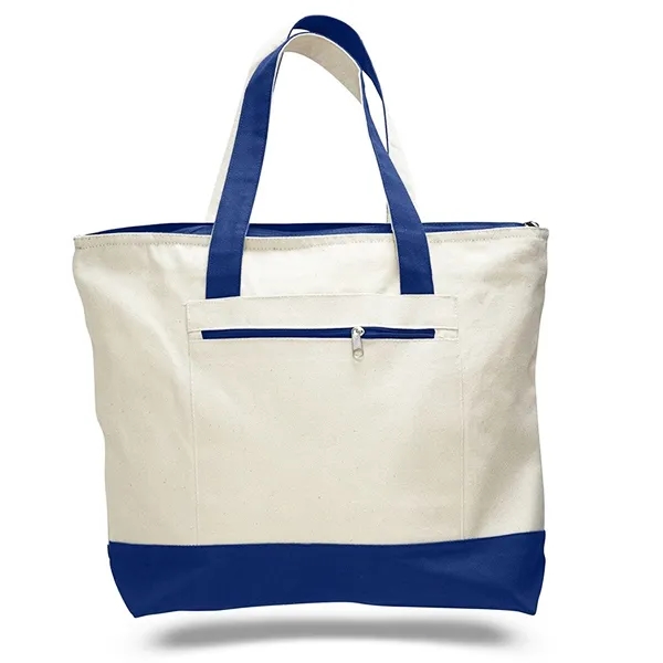Heavy Canvas Zippered Shopping Tote Bags, custom tote bag with logo imprint 4
