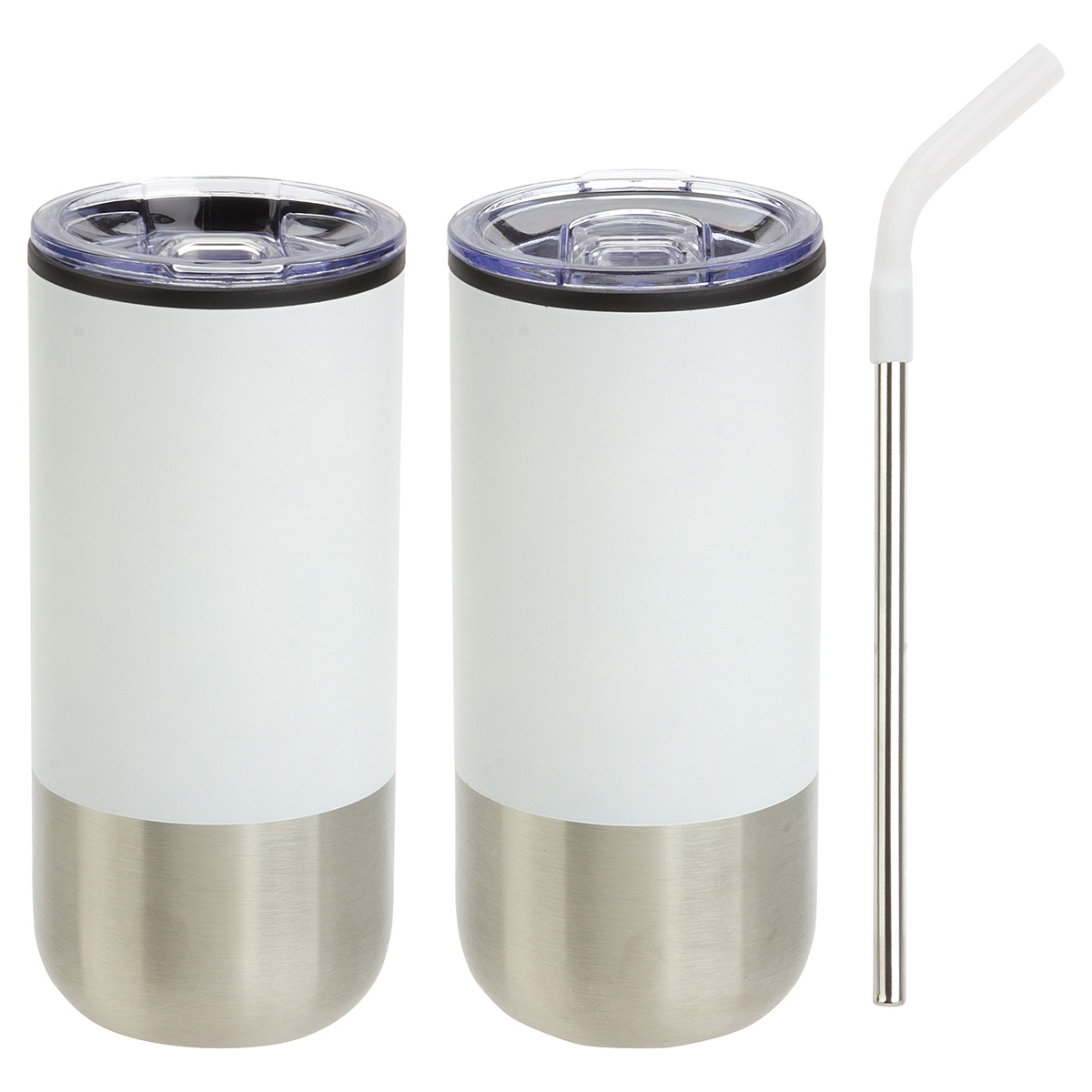 Oxford 16 oz Stainless Steel/Polypropylene Tumbler with Straw 22
