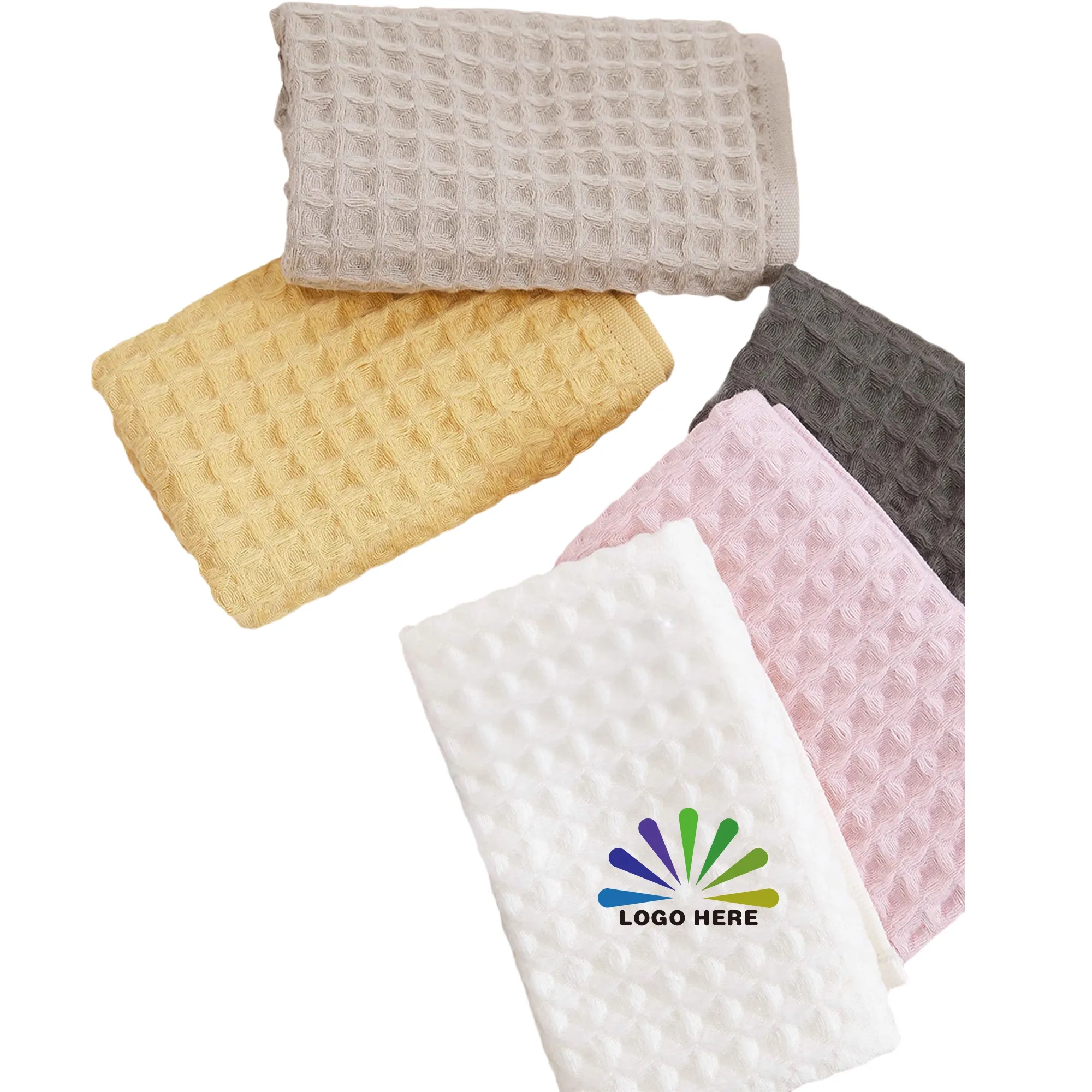 Soft Cotton Waffle Beach Bathroom Towel MOQ20 4