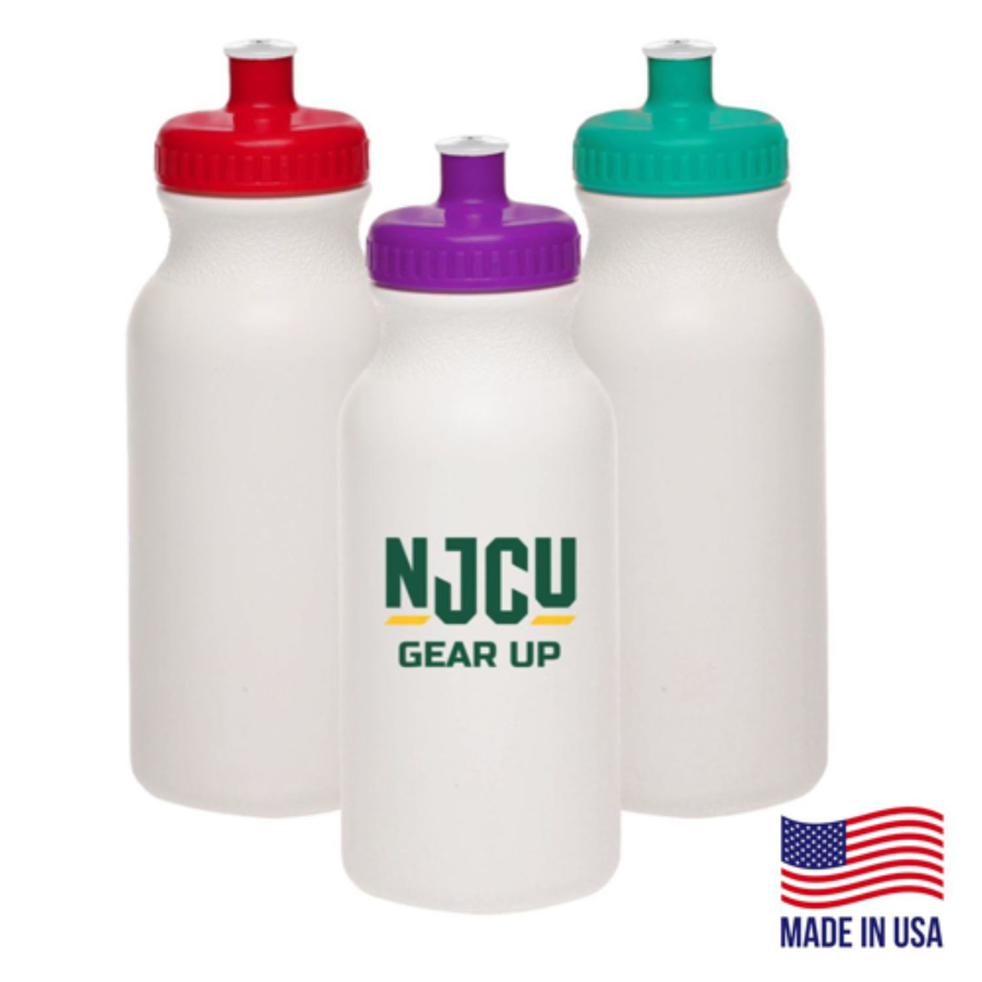 White Plastic Water Bottles W/ Push Cap -20 oz 2