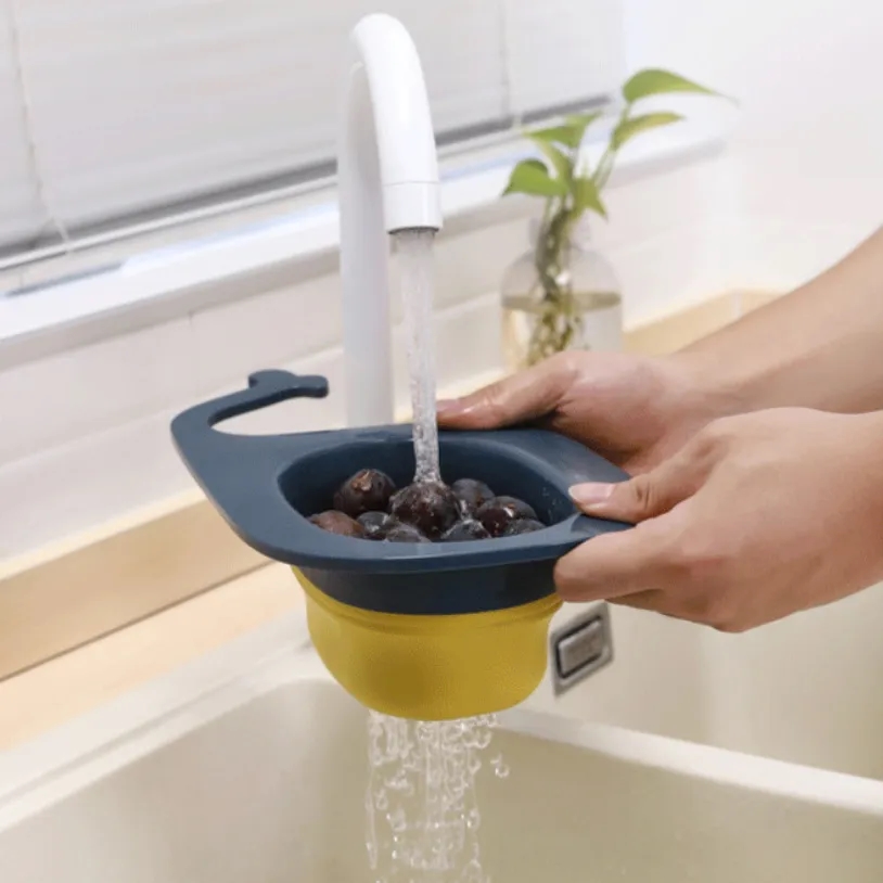 Whale Foldable Drain Basket Food Residue Filter Net 5