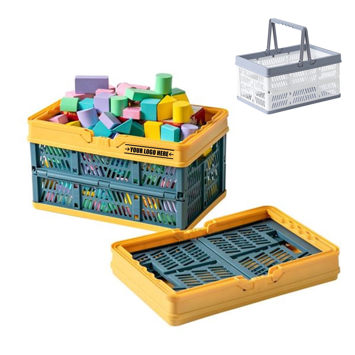 Collapsible Plastic Grocery Shopping Baskets 4