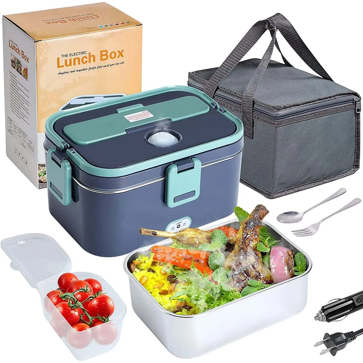 3-in-1 Portable Food Heated Electric Lunch Box Kits 5