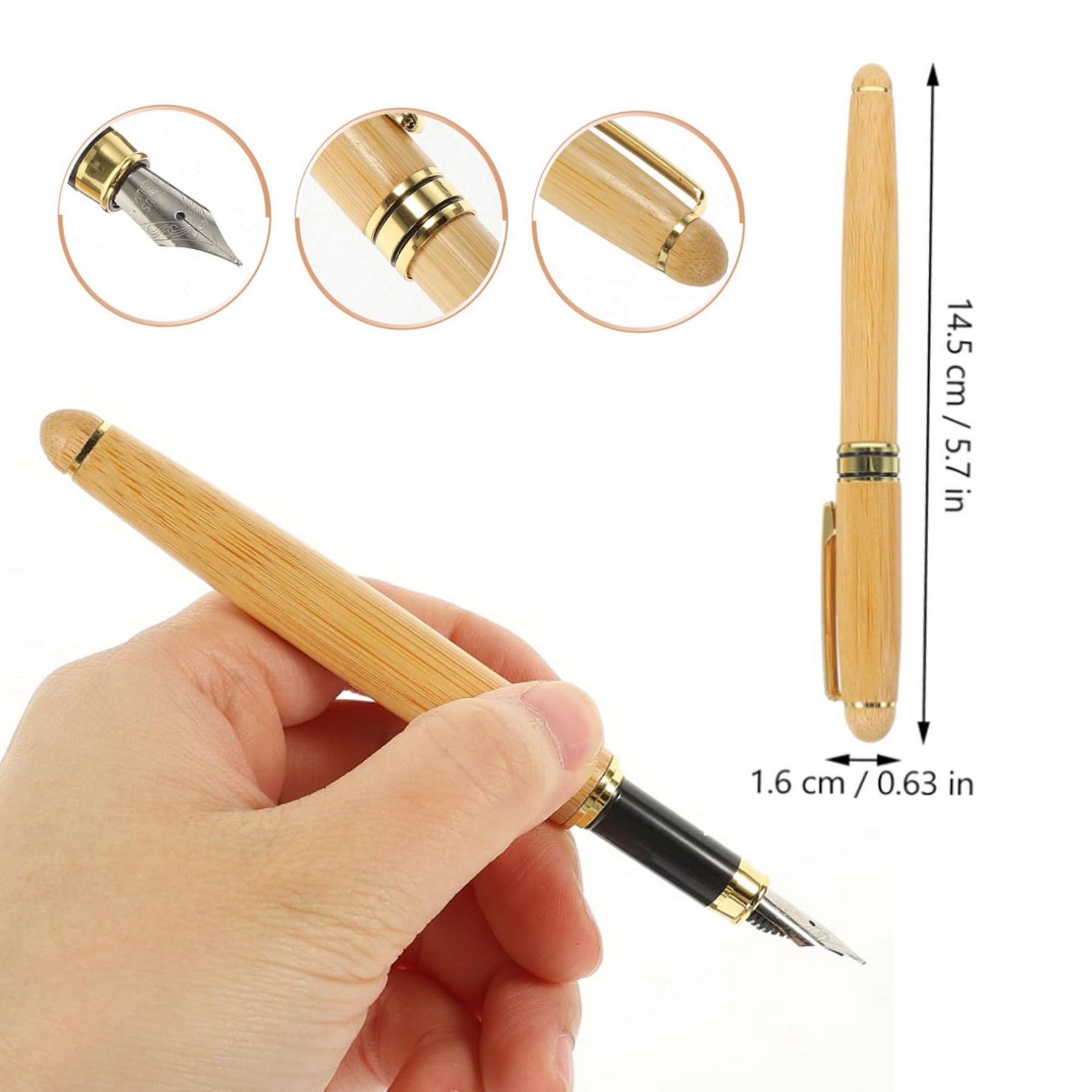 Bamboo Promotional Fountain Pen Set With Gift Box 2