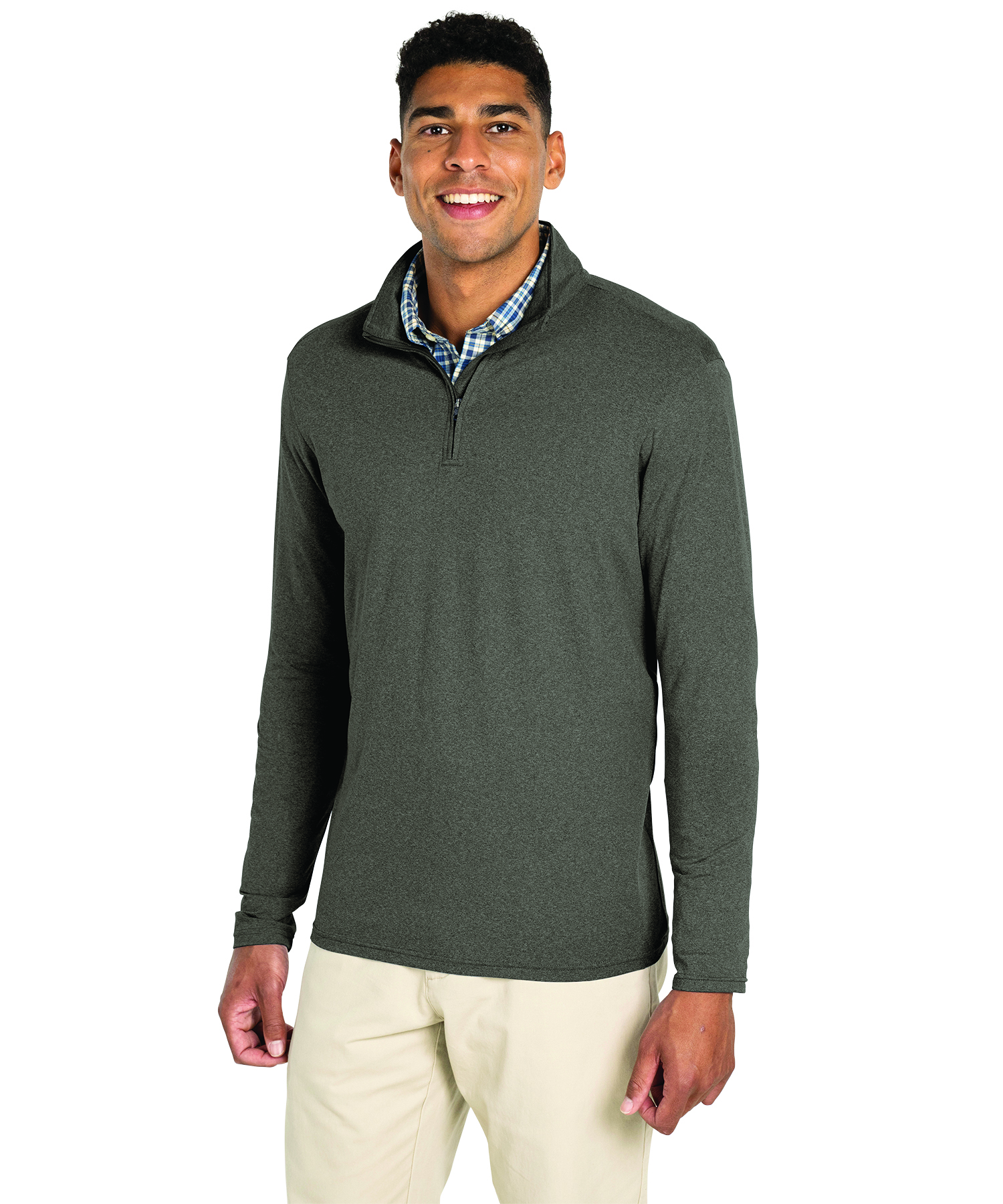Men's Heathered Eco-Logic Stretch Quarter Zip
