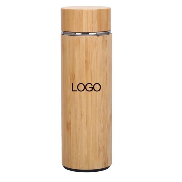 16 OZ Vacuum Sealed Bamboo Bottle 1