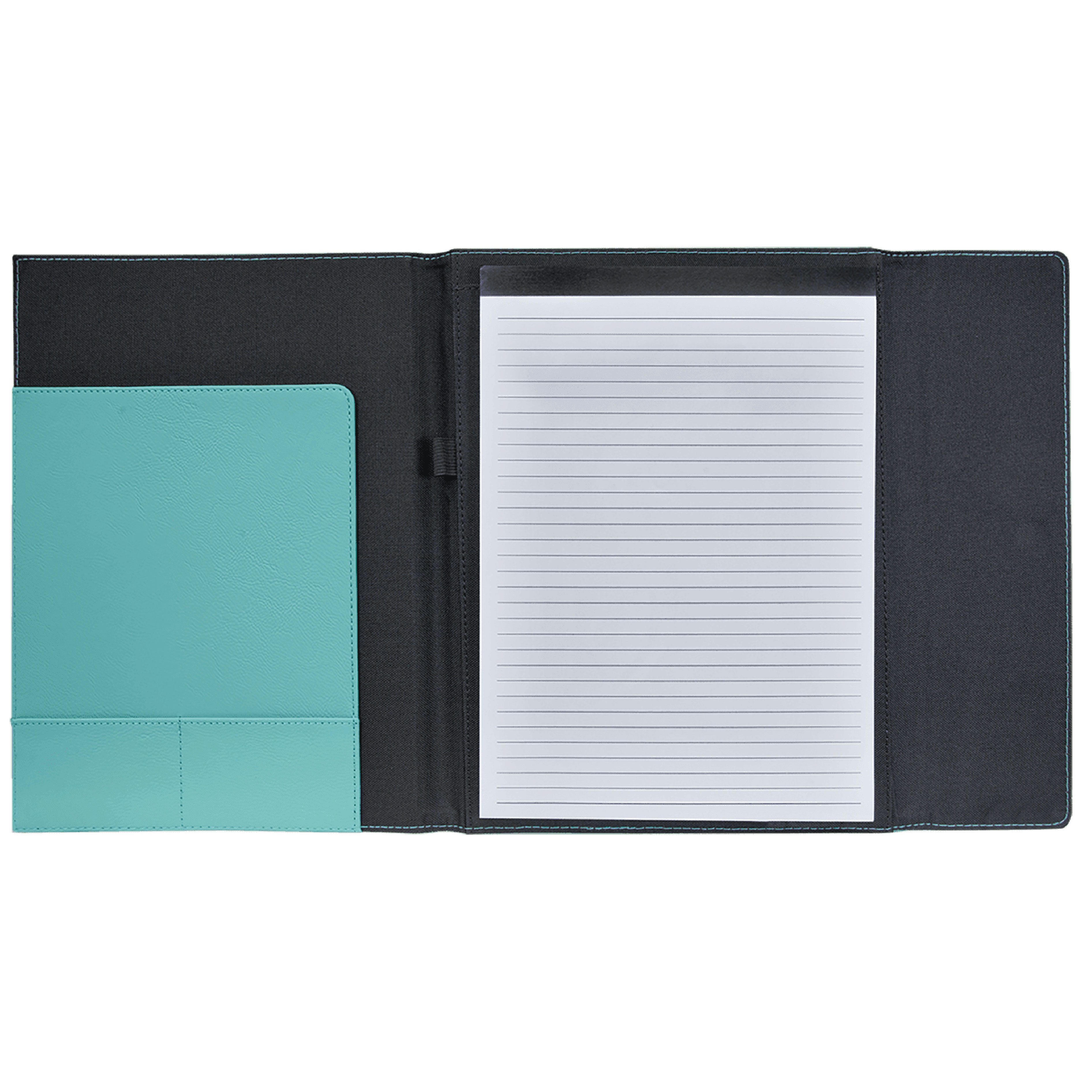 9" x 12" Teal Leatherette & Black Canvas Portfolio 5