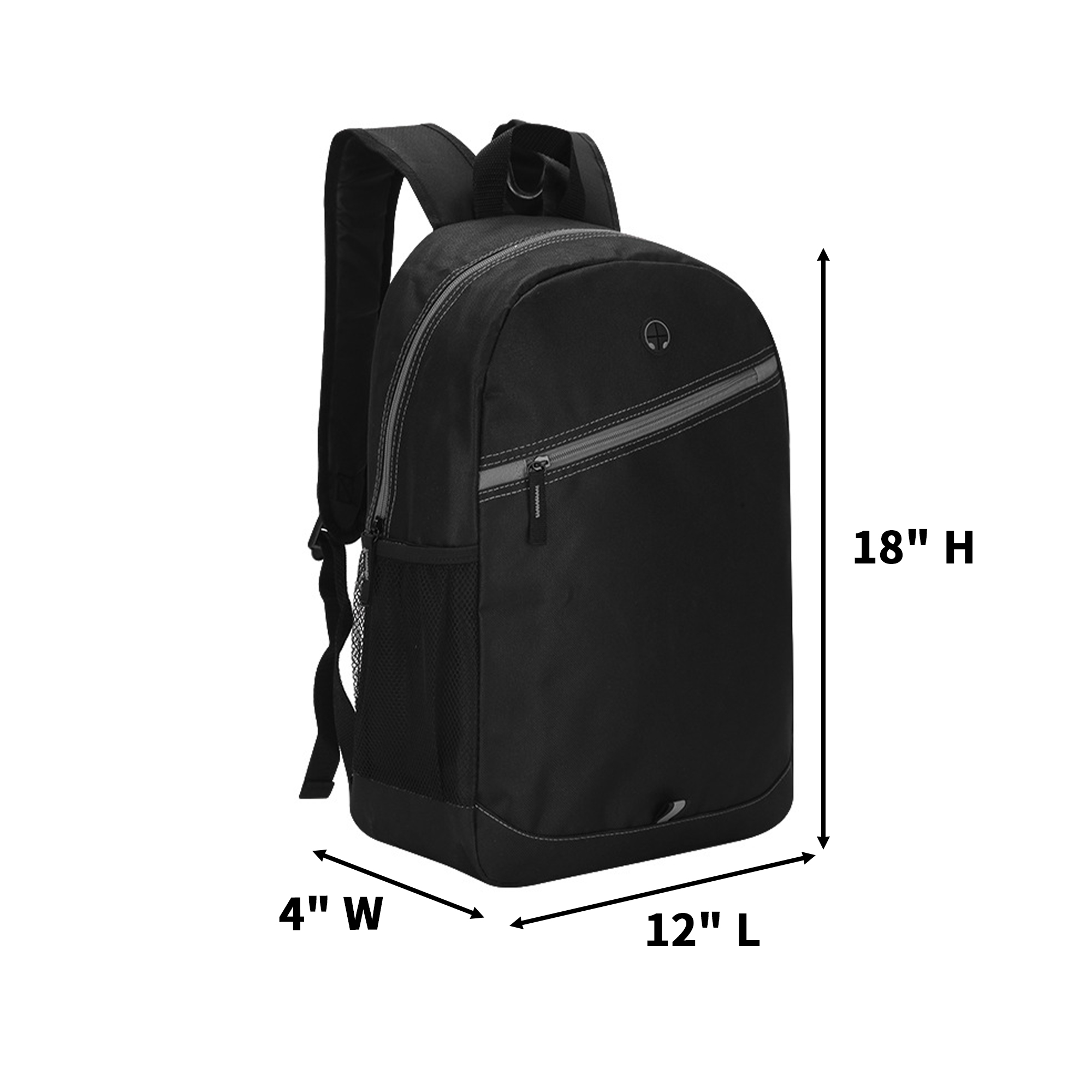 Travel Laptop Backpack 15.6" With Front Zipper Pocket 12" Length X 4" Width X 18" He 6