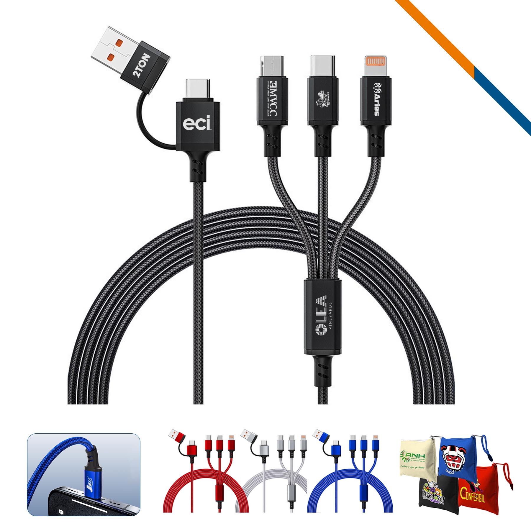 ZapCord 5in1 Fast Charging Data Transfer Cable 9