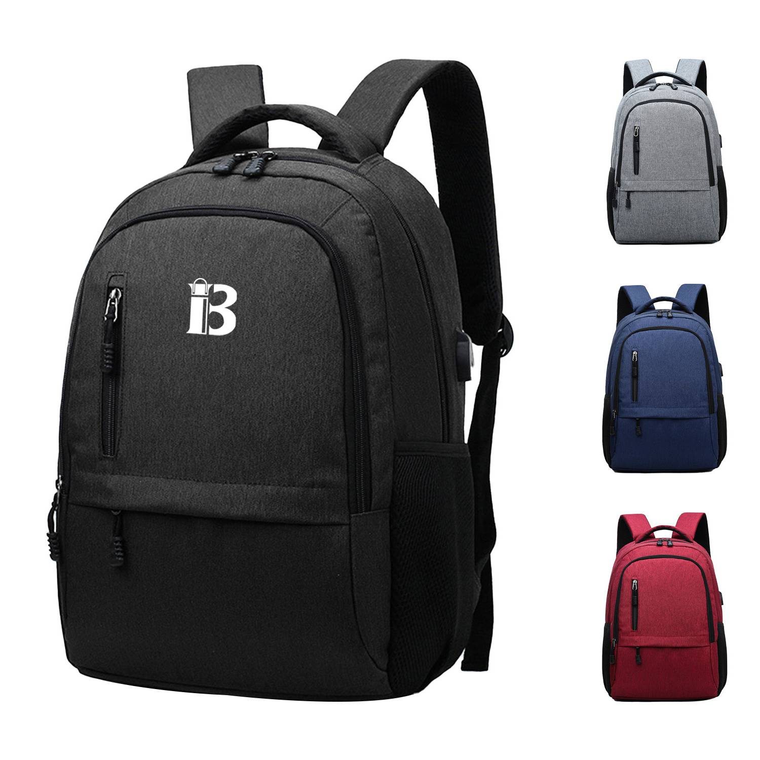 Oxford Business Men's Backpack With Charging Port 2
