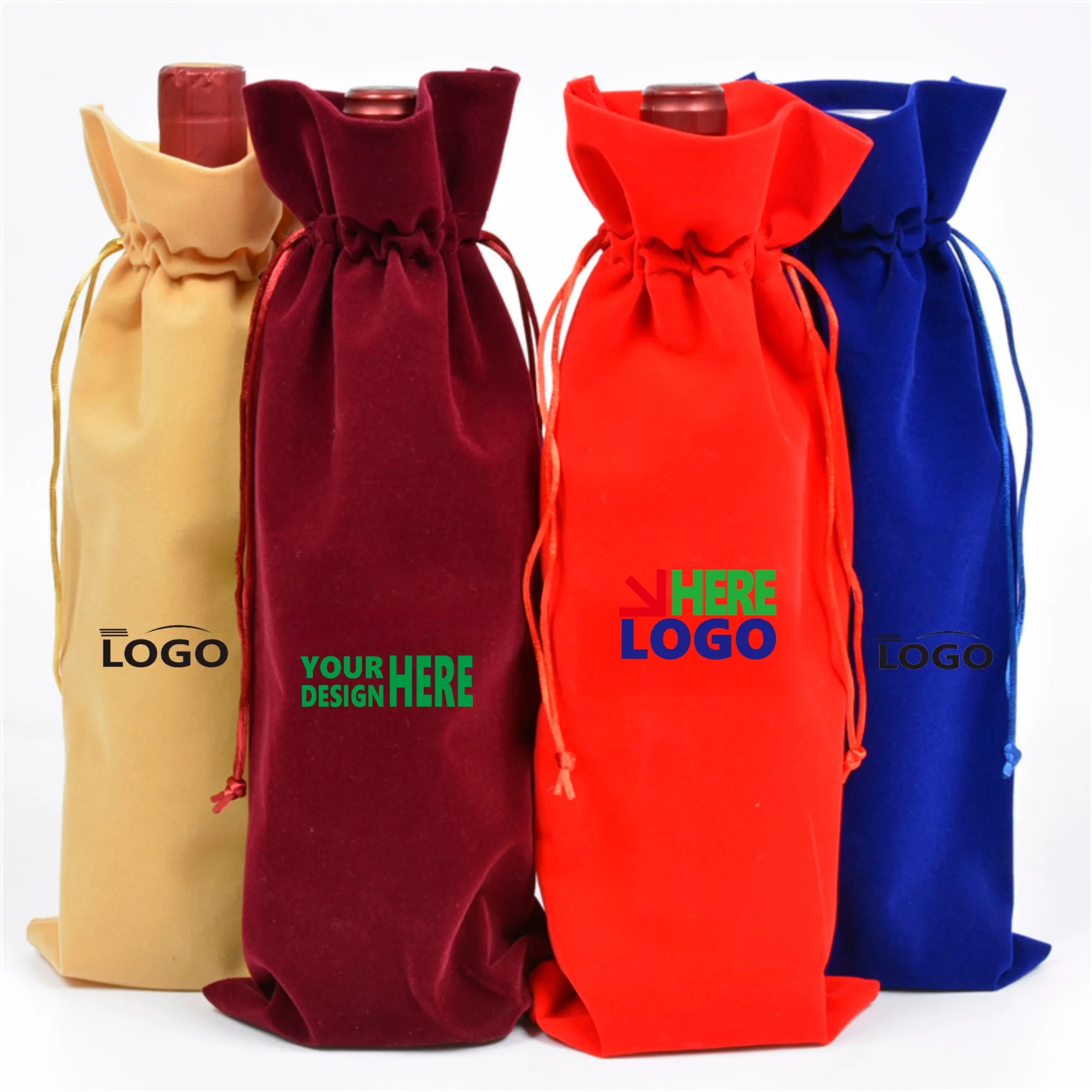 Flannelette Velvet Wine Tote Bags MOQ20 2