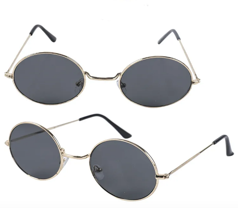 Round Frame Metal Sunglasses with Colored Lenses 6