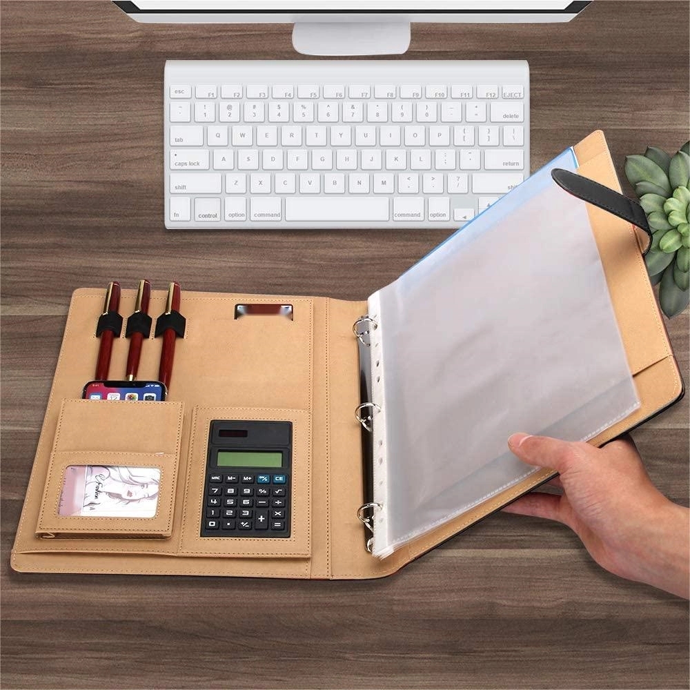 3 Ring Binder Portfolio with Calculator 4